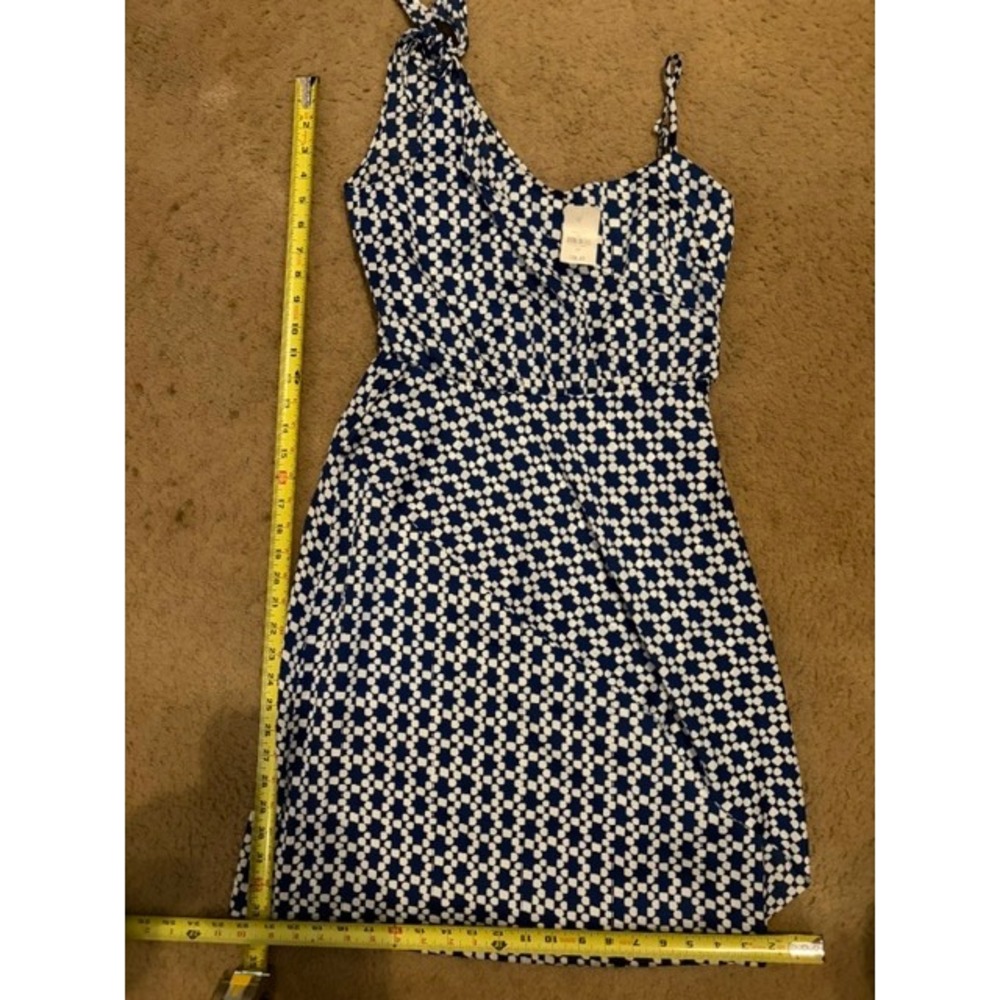 NWT Banana Republic Blue White One Shoulder Dress Petite 0P 704340-00-1 T22-35